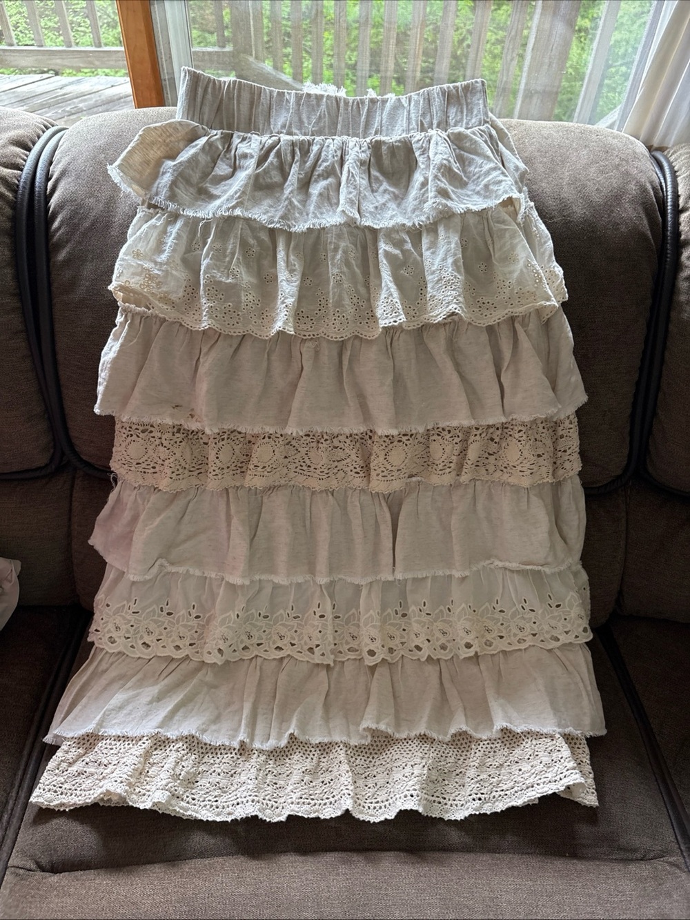 Jaded Gypsy Floral Layers Of Love  Tiered Maxi Skirt Boho Free Sz Osfa